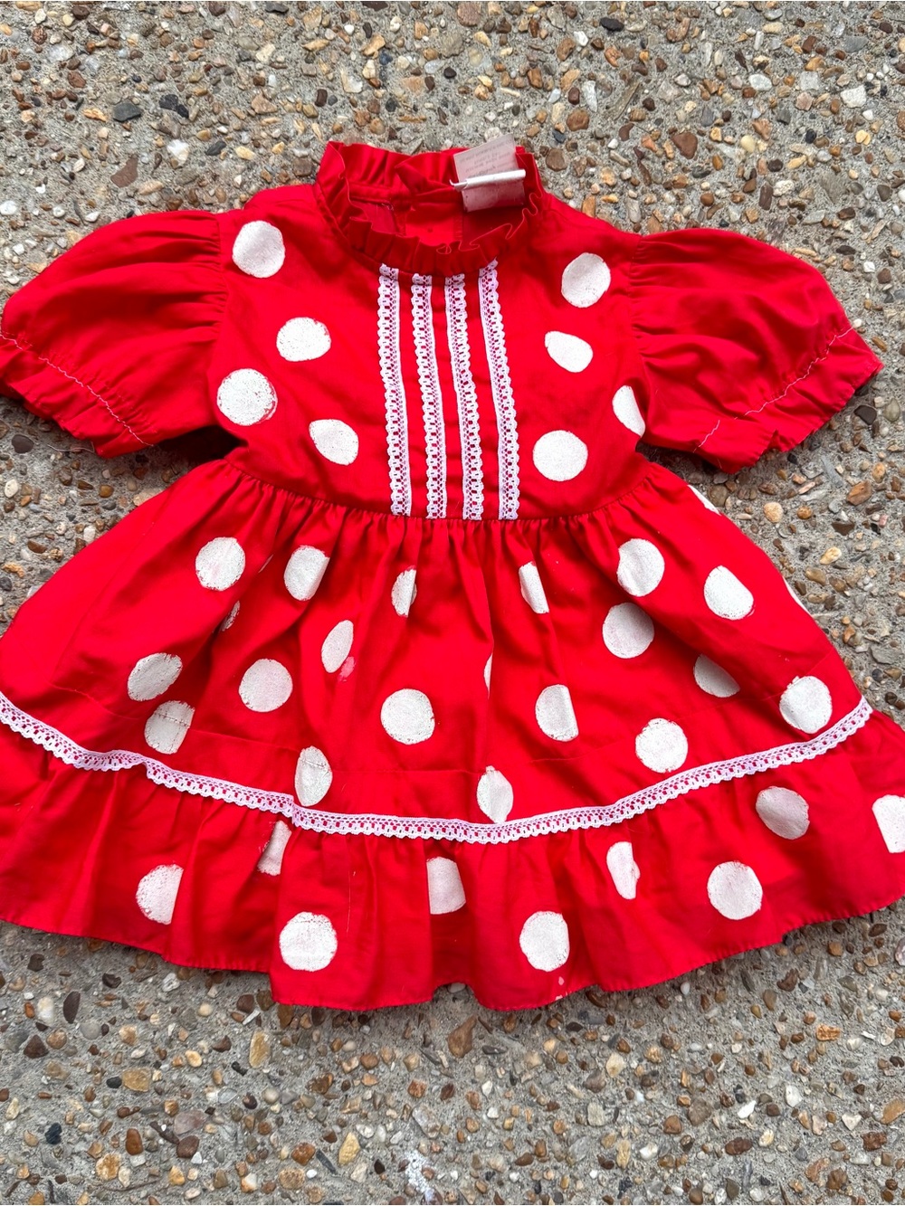 Vtg Disney Winnie the Pooh Sears Red Polka Dot Dress Size 3T Made in USA